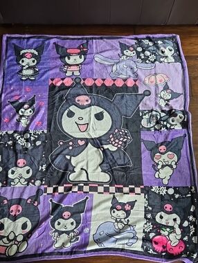 Kuromi Sanrio Character Throw Blanket - Minky Fleece 4x5ft NWOT
